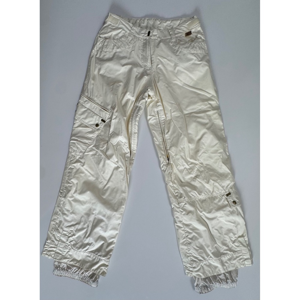 Y2K Obermeyer Illusion Pant Off White Ivory Cargo Ski Snow Pants Womens 2 READ